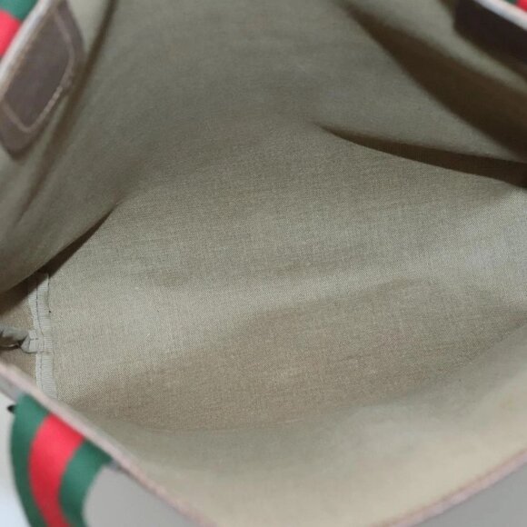 GUCCI GG Supreme Web Sherry Line Tote Bag PVC Beige Red 39 02 003 Auth - Picture 15 of 16
